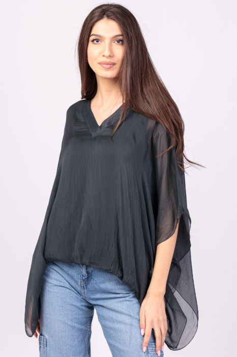 Bluza Mătase Shopika | Decolteu V Elegant - imagine 1