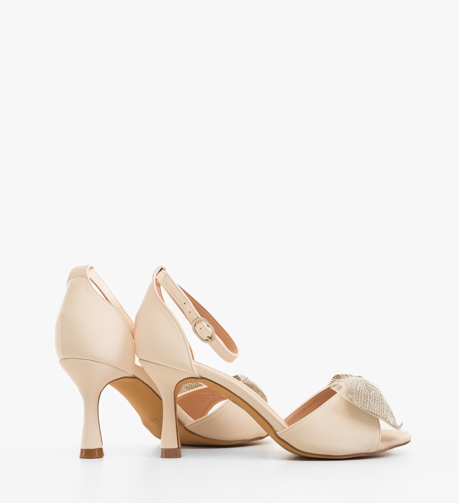 Sandale cu Toc Ugrag Bej | Eleganță Asigurată