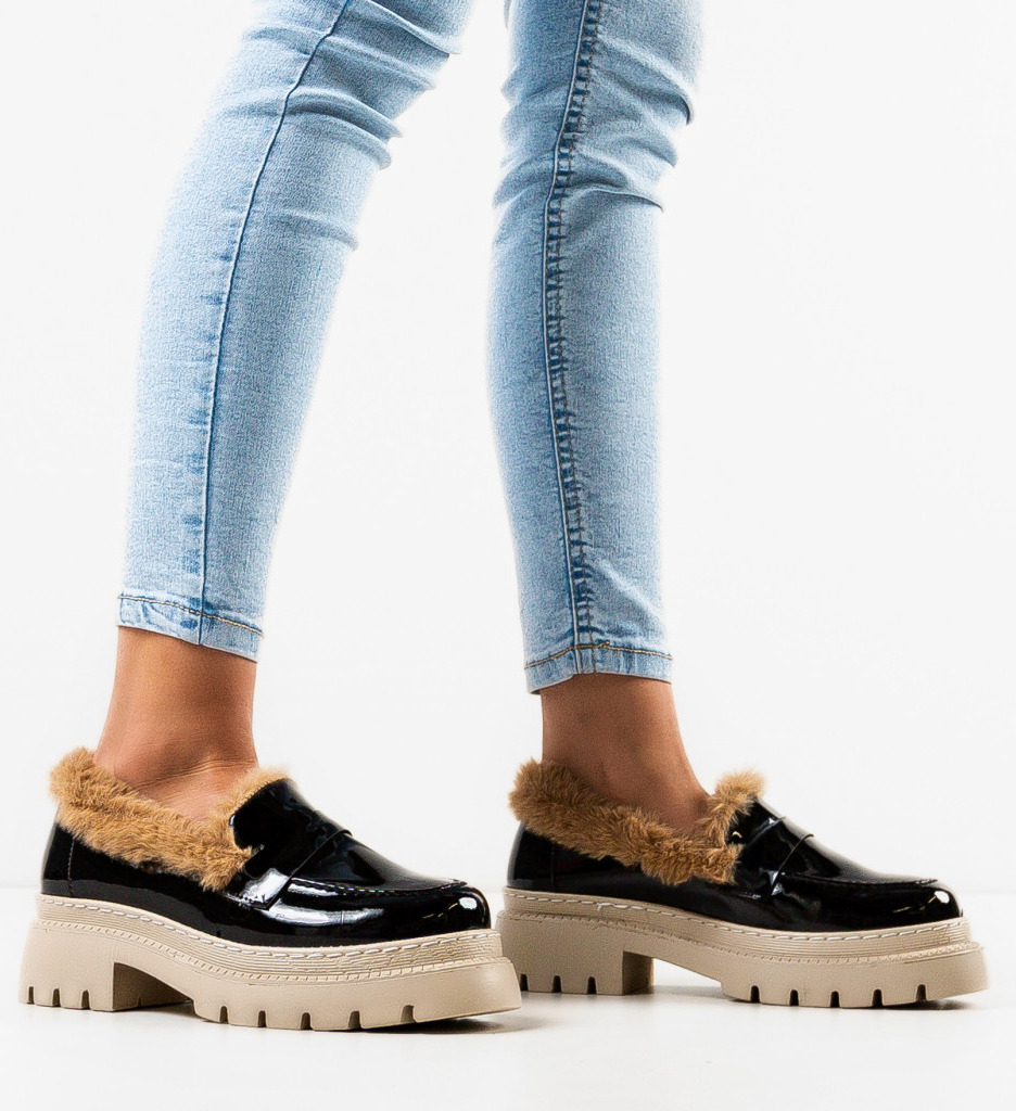 Pantofi Casual Dama Monday Negri - Confort Zilnic - imagine 2