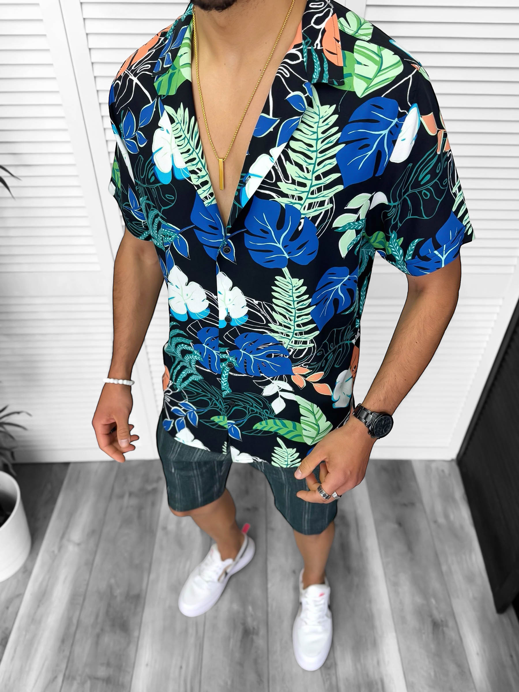 Compleu Vara Camașa + Pantaloni Imprimeu Elegant