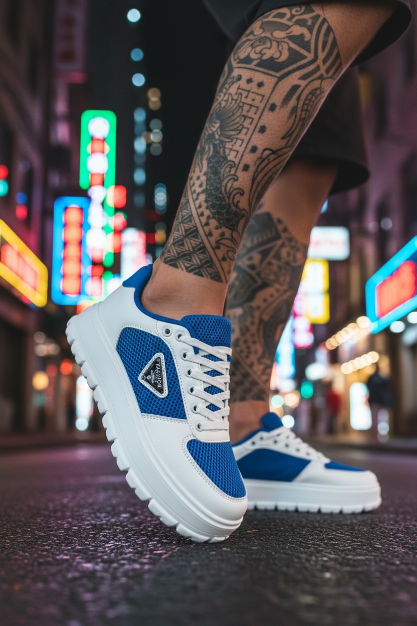 Adidași Casual Bărbăteși Alb-Albastru Confort