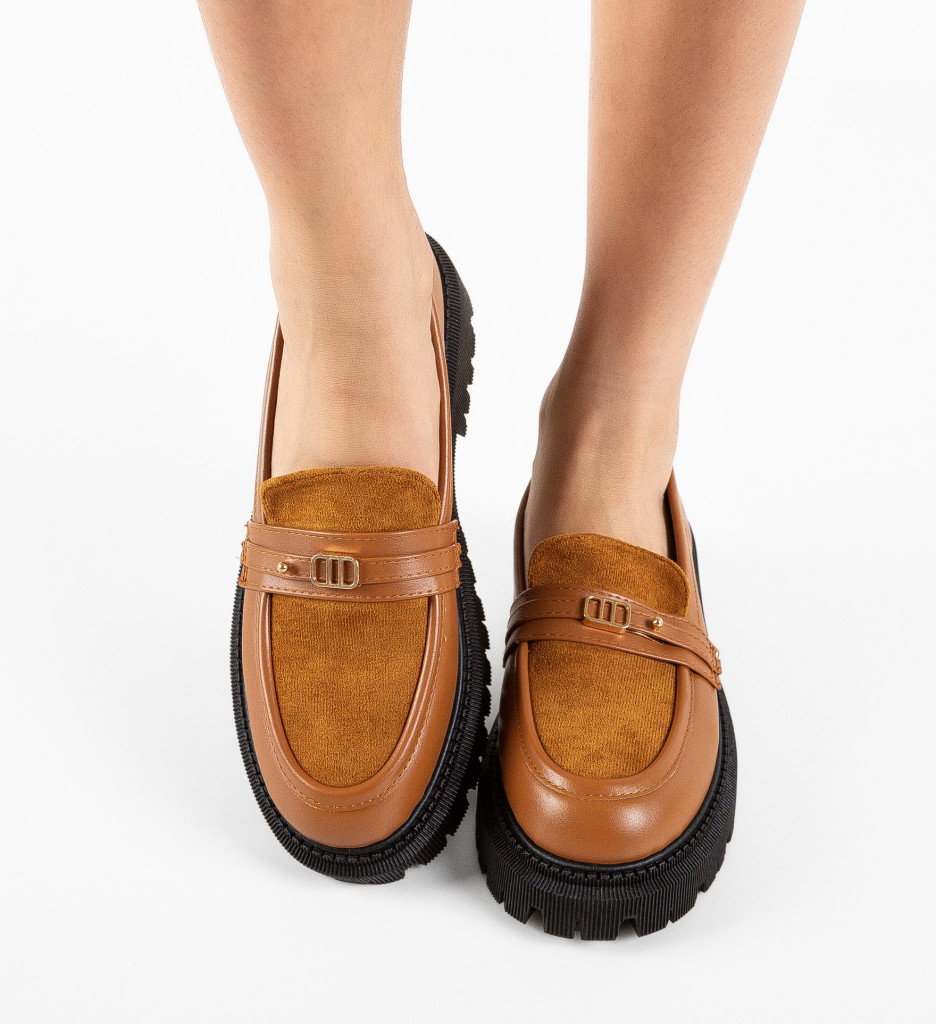 Pantofi Casual Solis Camel Confort - imagine 3