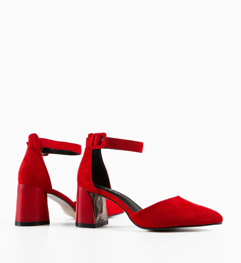 Pantofi Dama Gora Rosii cu Toc Eleganti - imagine 8