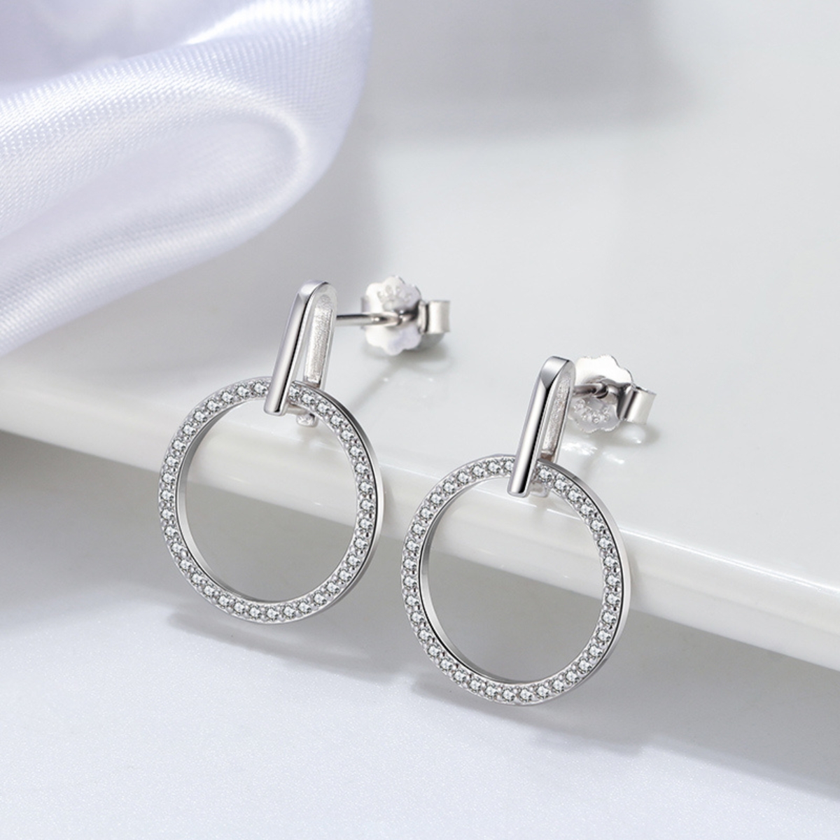 Cercei Argint Delis Placati cu Rodiu | Model Elegant - imagine 3