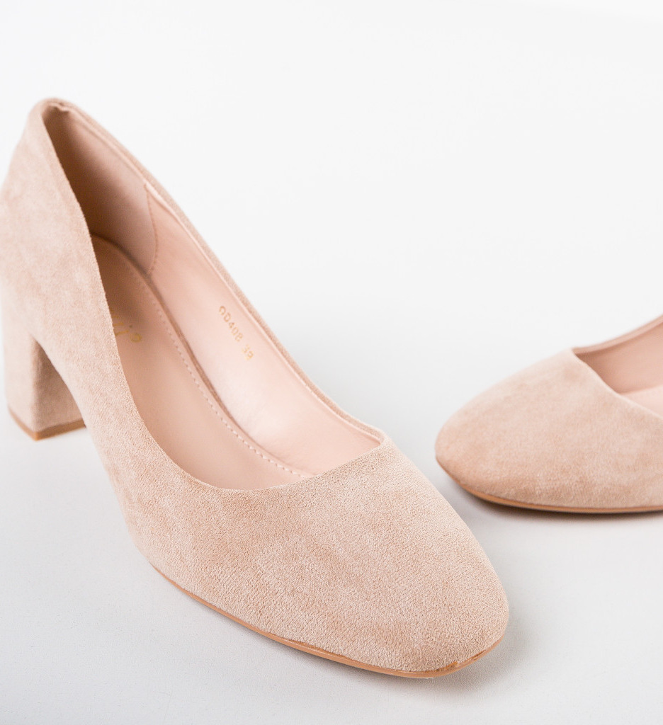 Pantofi Dalex Nude cu Toc Eleganți - imagine 7
