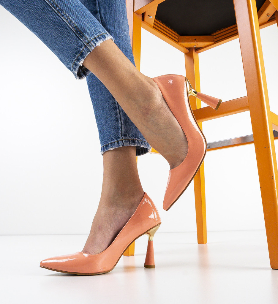 Pantofi Mank Roz cu Toc Eleganți - imagine 3