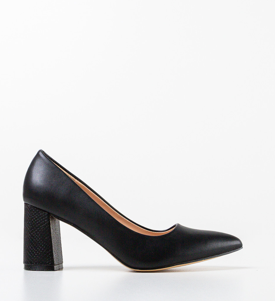 Pantofi Eleganti cu Toc Negri | Model Gemide - imagine 4