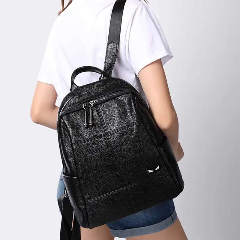 Delis Rucsac Piele Naturală Negru - Elegant și Practic - imagine 2
