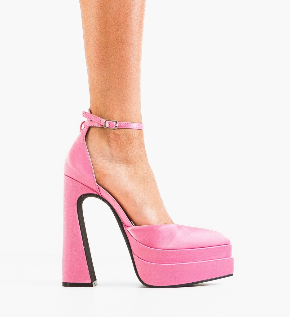 Pantofi Amira Roz Eleganți cu Toc - imagine 4