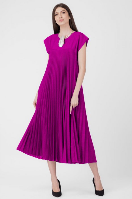 Rochie Plisată Shopika A-Line Magenta