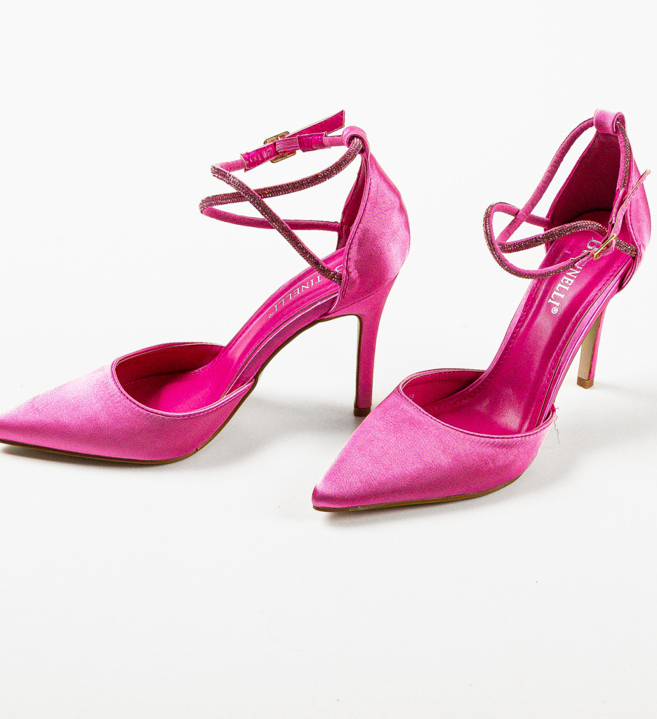 Pantofi Lakaz Roz cu Toc Elegant - imagine 7