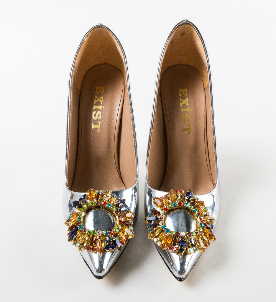 Pantofi dama Laha Argintii - Eleganta si Stil - imagine 6