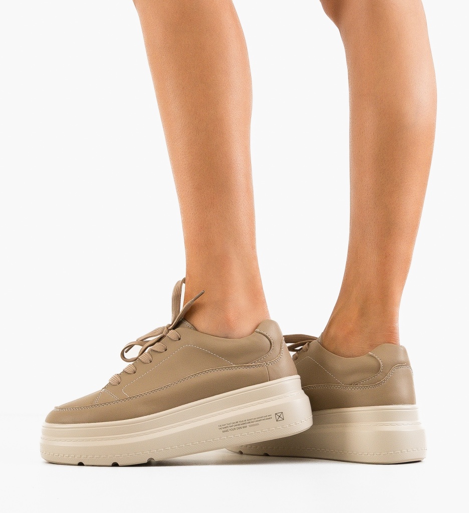 Sneakers Dama Moon Khaki - Confort și Stil Urban - imagine 2