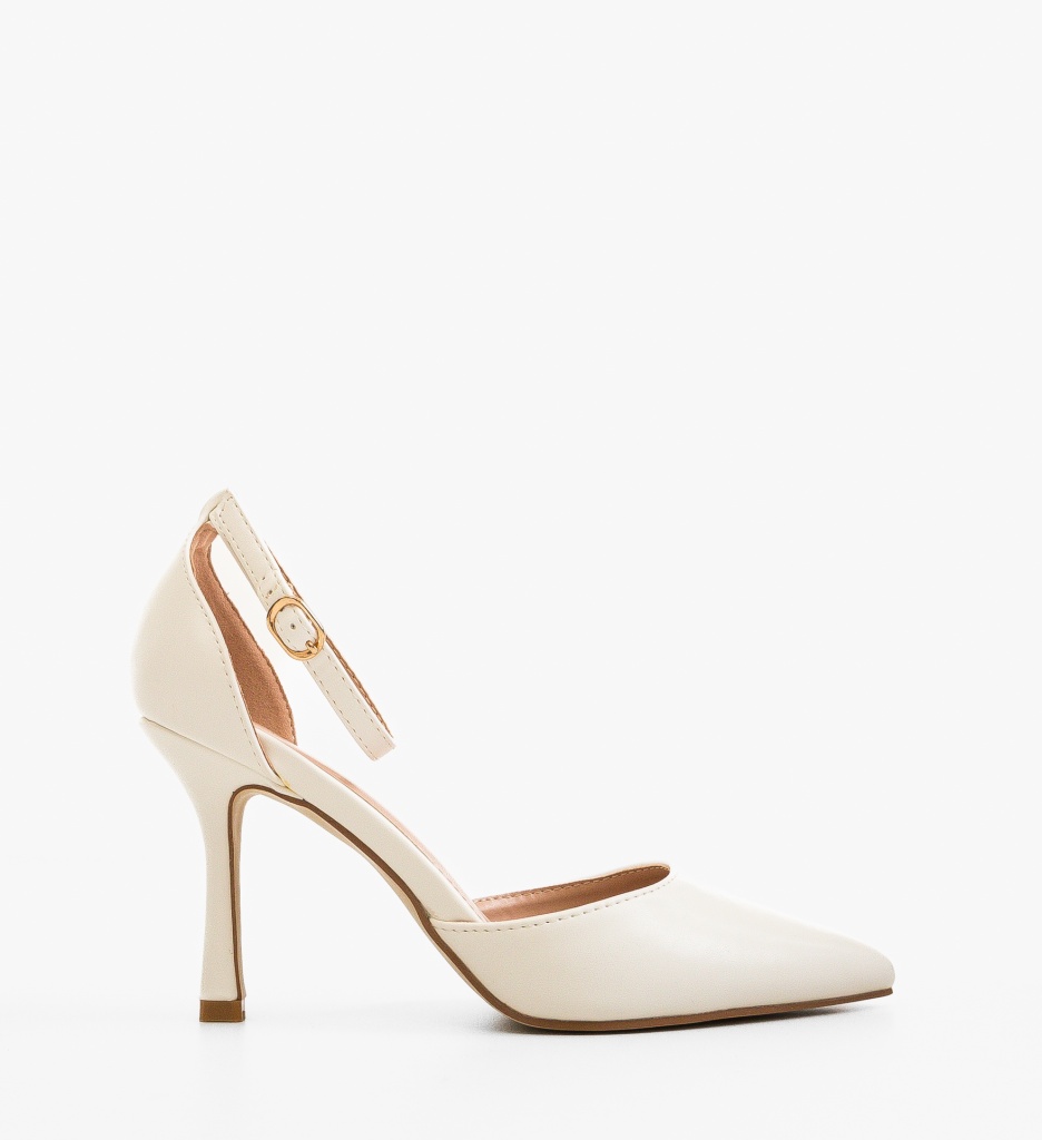 Pantofi Cole Albi cu Toc | Eleganță Asigurată - imagine 3