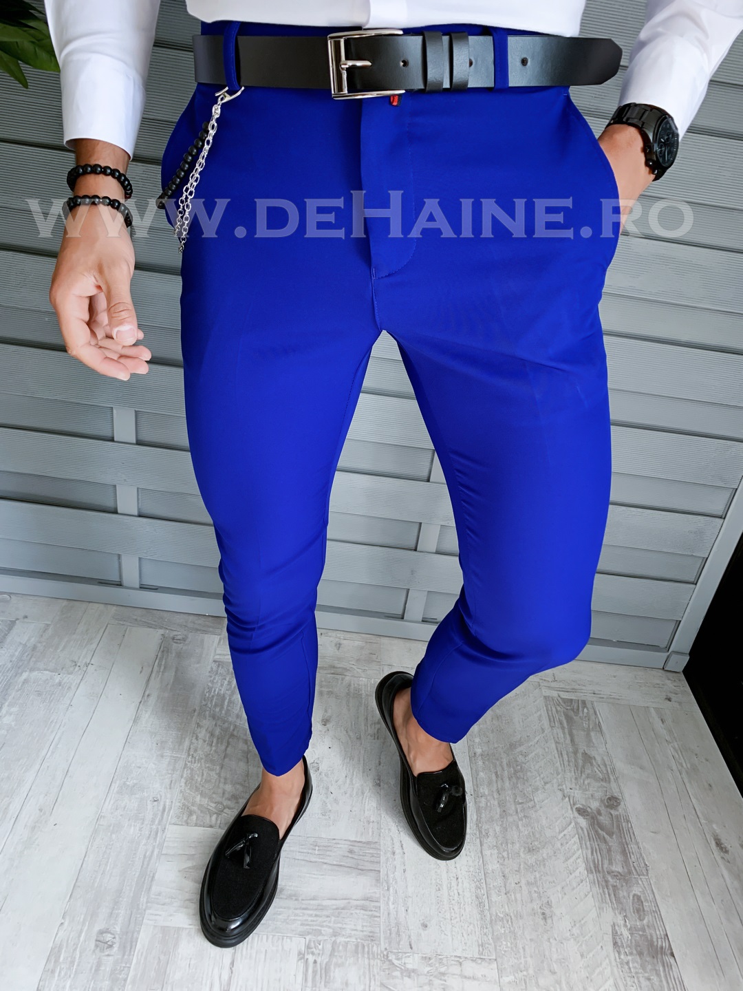 Pantaloni Eleganți Albaștri cu Tăiere Modernă