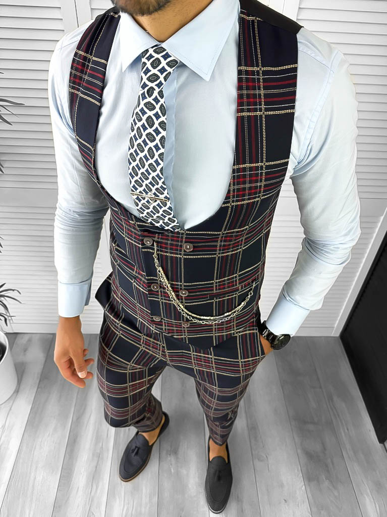 Compleu Barbati Vesta si Pantaloni Elegant Slim Fit
