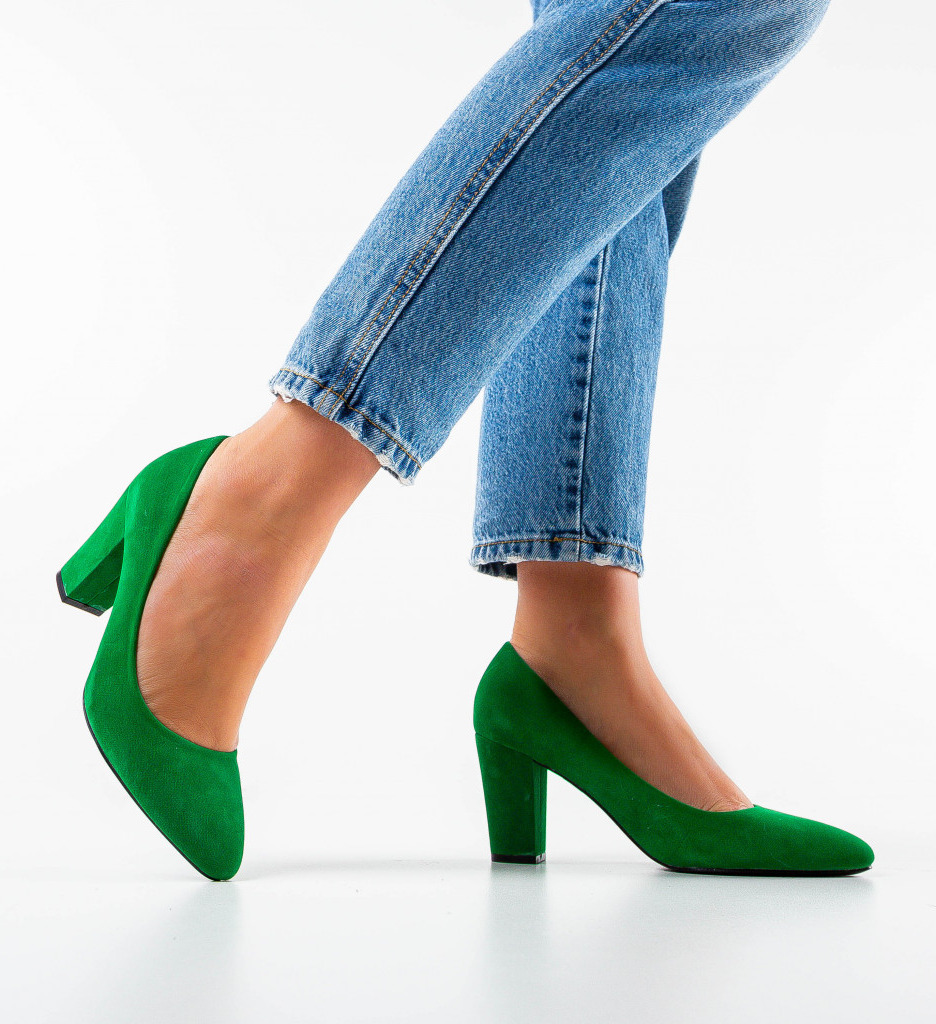 Pantofi Yaba Verzi cu Toc - Stil și Eleganță - imagine 2