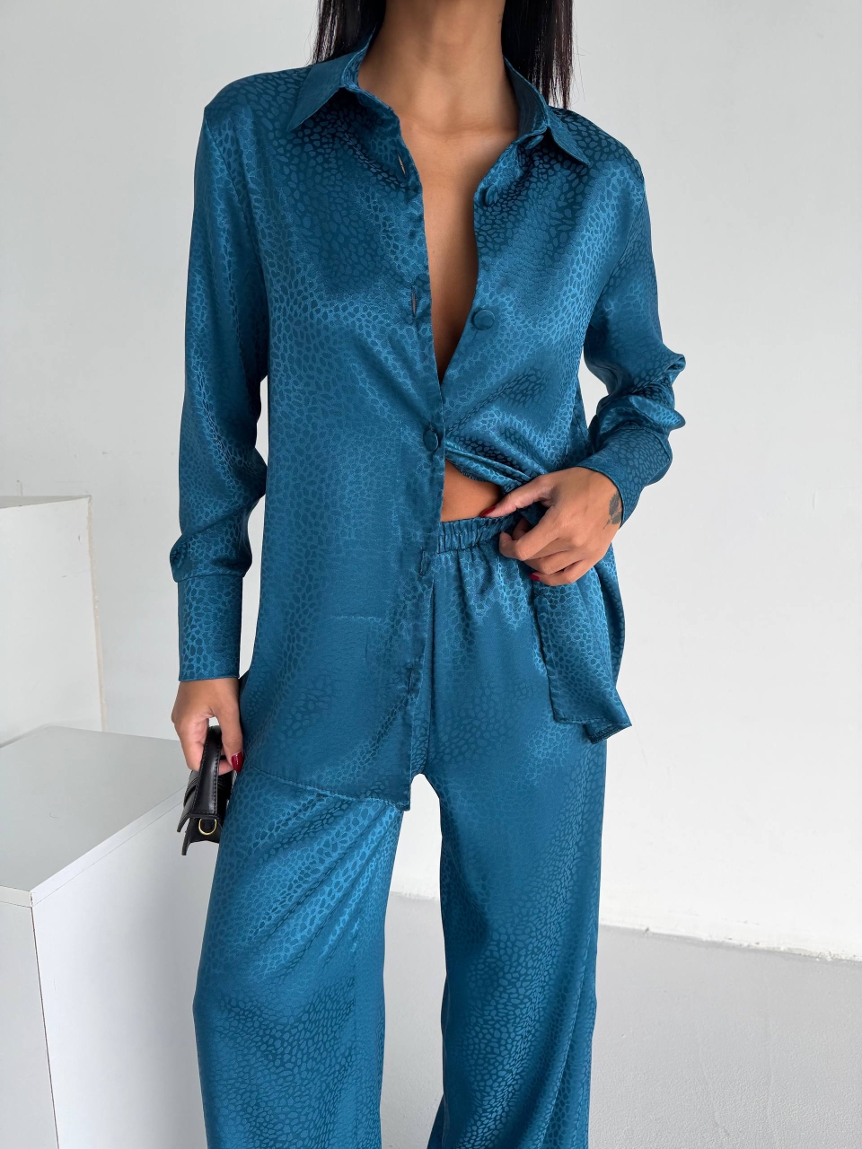 Set Pijama Dama 2 Piese Delis Turcoaz - imagine 6