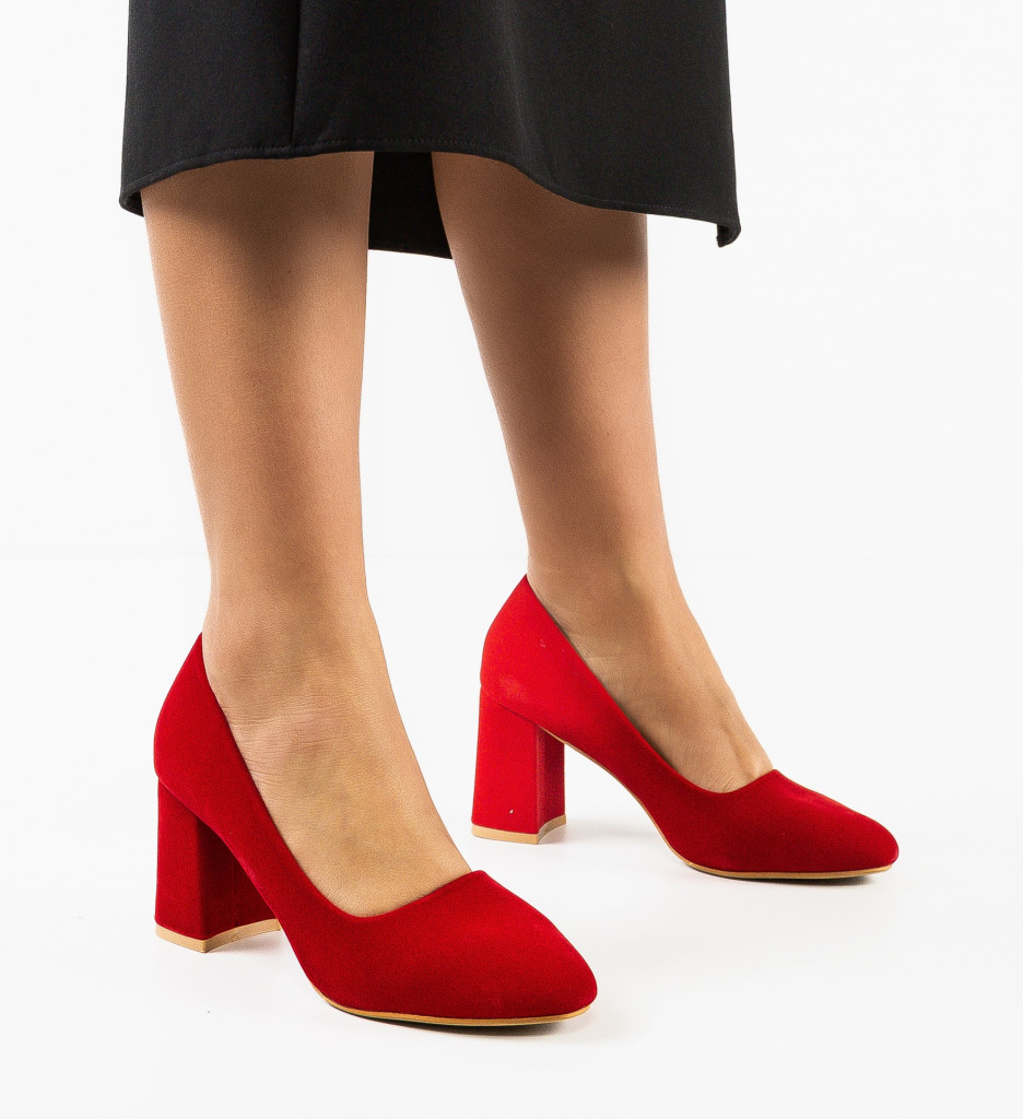 Pantofi Dama Rosii cu Toc - Stil & Eleganță - imagine 3