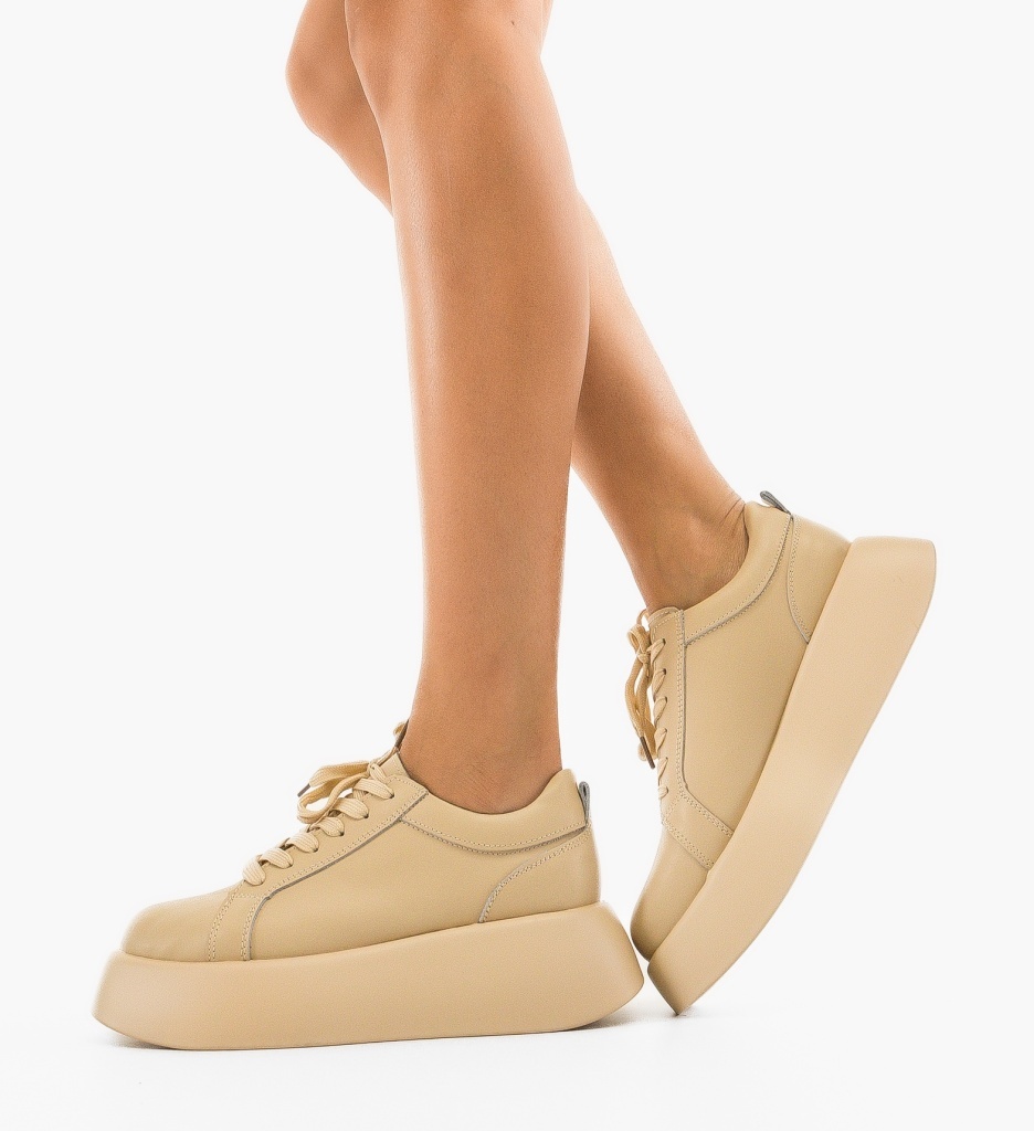 Sneakers Dama Silona Bej | Confort și Stil - imagine 3