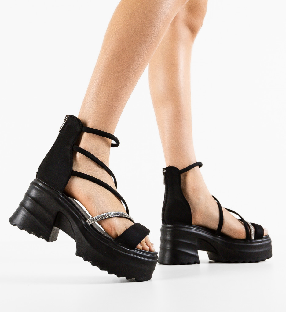 Sandale Dama Eleger Negre Elegante și Comode - imagine 2