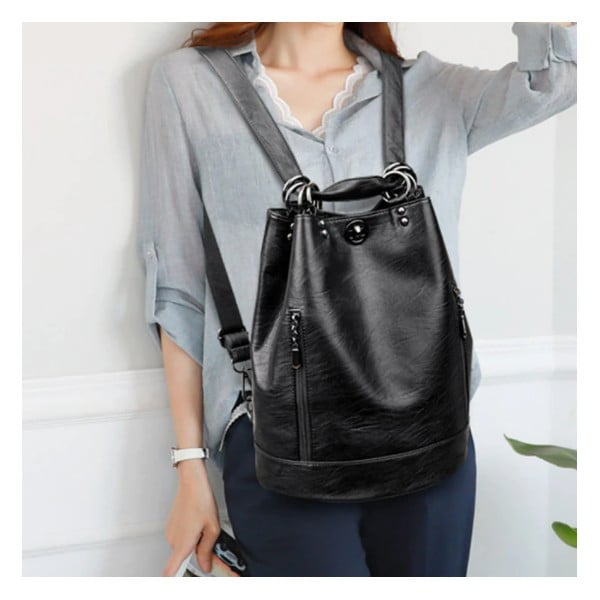 Rucsac dama Gracelyn GT1459 negru, 2-in-1 - imagine 3