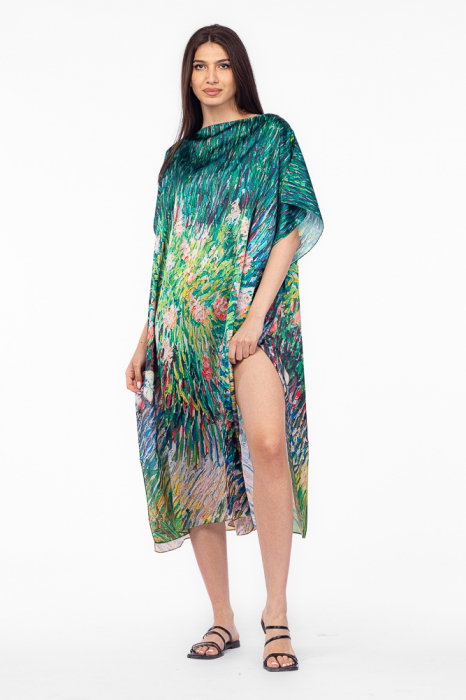 Rochie Poncho Mătase Shopika | Stil Boho Chic - imagine 2