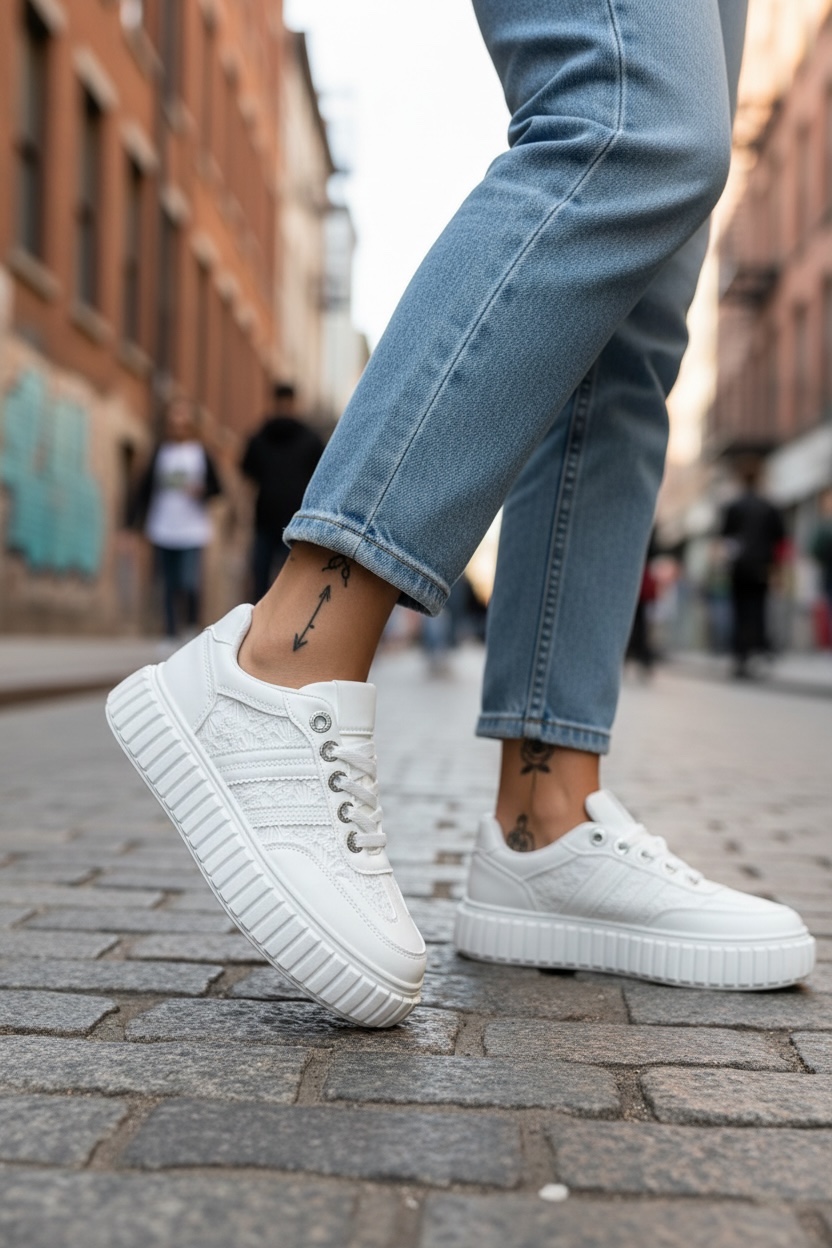 Adidași Dama Casual Albi Ușori și Comozi
