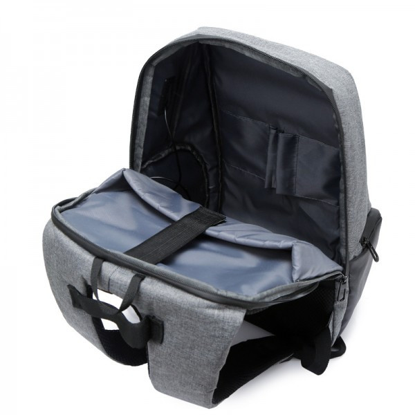 Rucsac Matteo GT1477 cu Port USB și Laptop, Gri - imagine 4