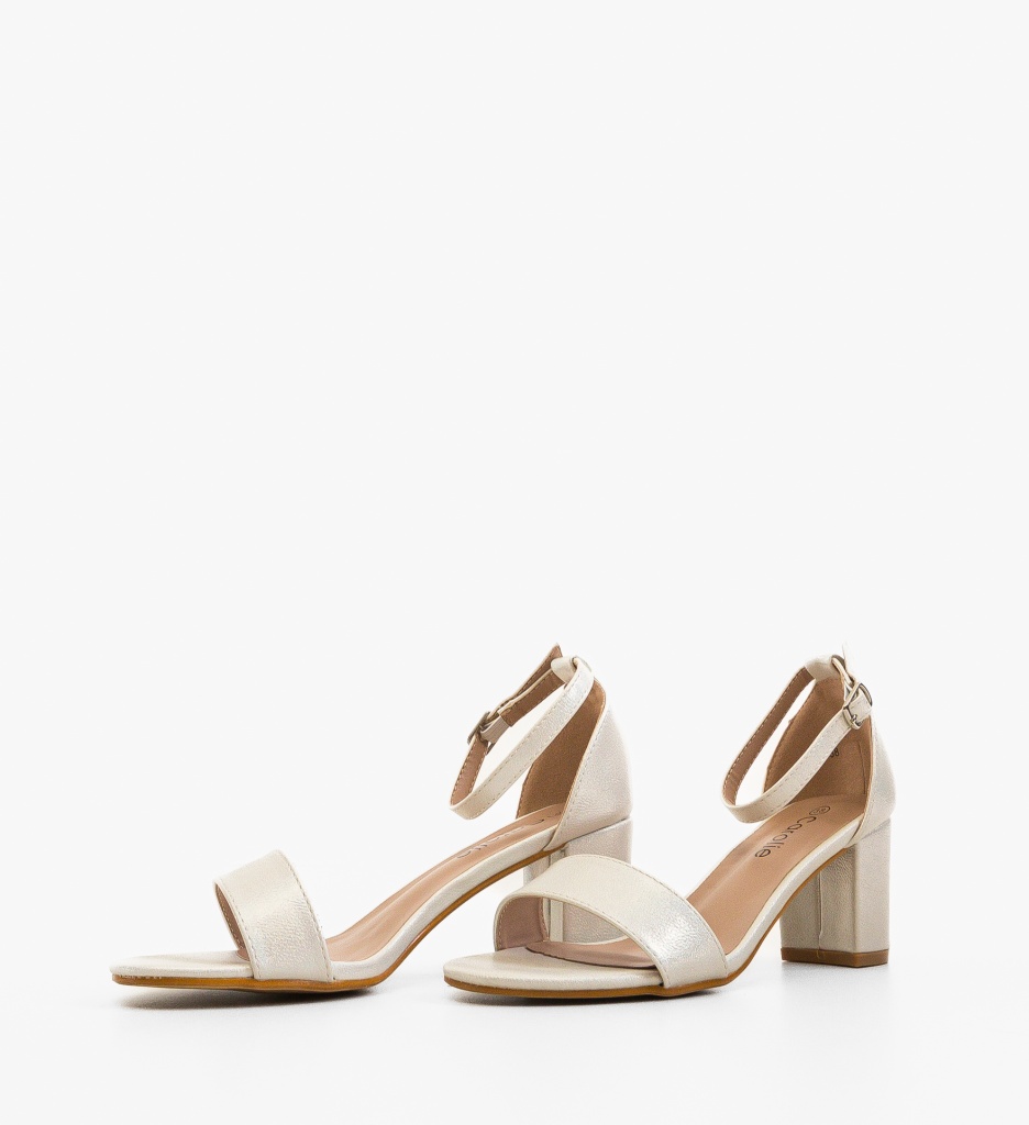 Sandale cu Toc Susan Albe | Eleganță Maximă - imagine 2