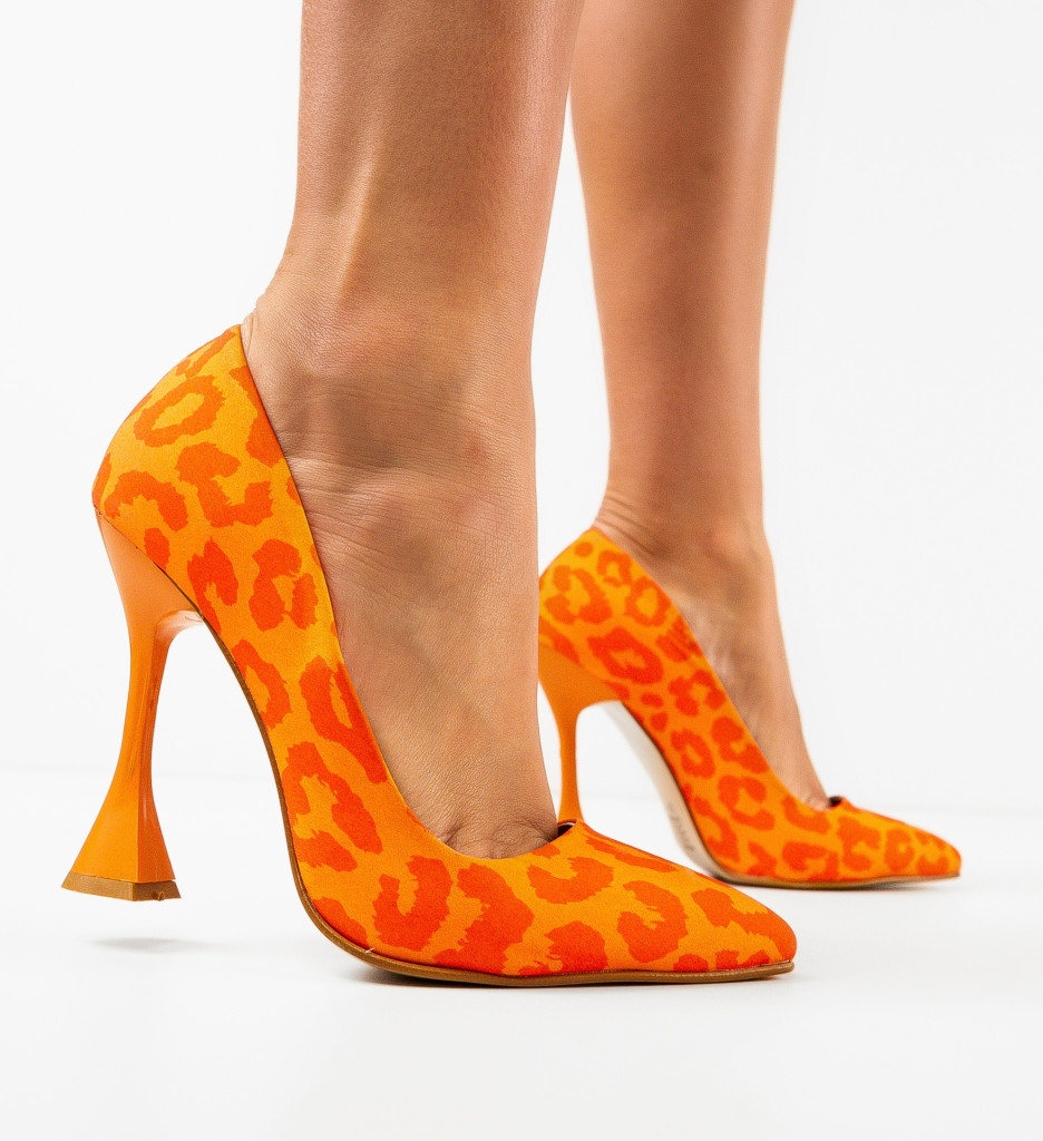 Pantofi Toc Rimo Portocalii - Eleganță Modernă - imagine 2
