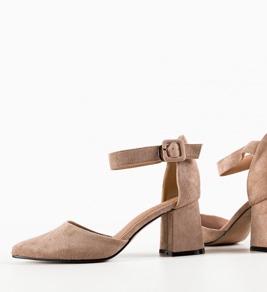 Pantofi Dama Bej cu Toc Eleganți - imagine 8
