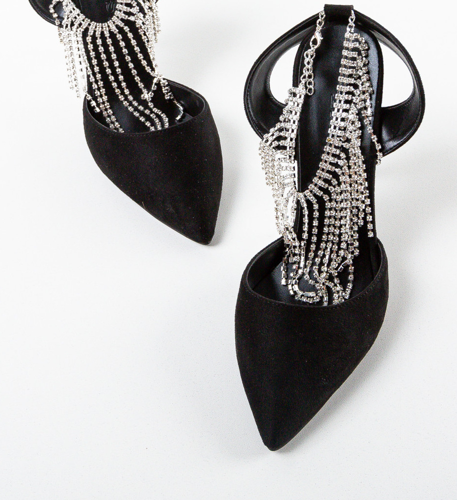 Pantofi dama Zyzyn Negri cu toc elegant - imagine 7