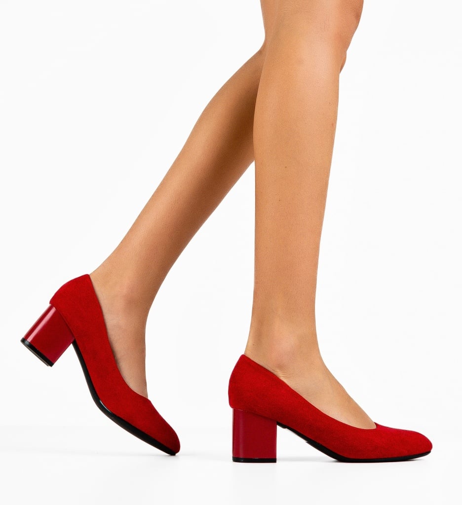 Pantofi Kedel Rosii Eleganți cu Toc - imagine 4