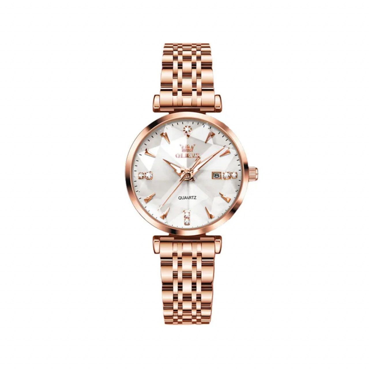 Ceas de dama Olevs CS1648, otel inoxidabil, rose gold