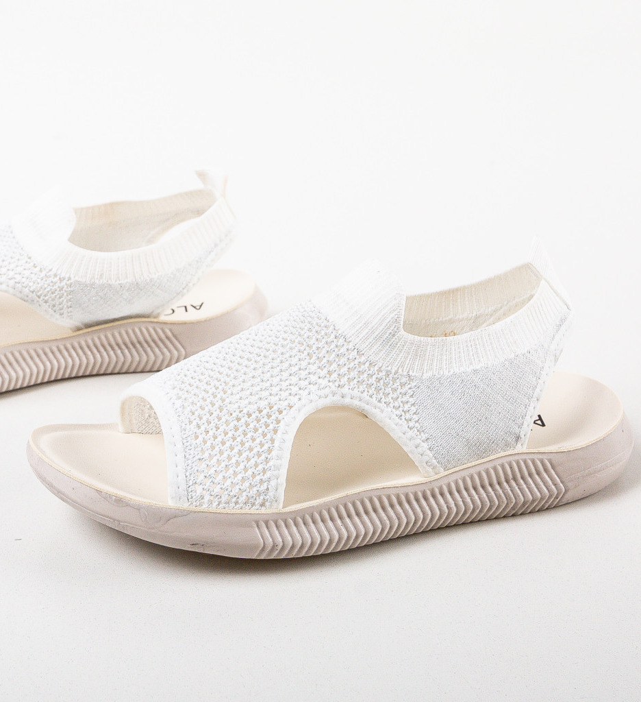 Sandale Dama Albe Elegante și Confortabile - imagine 6