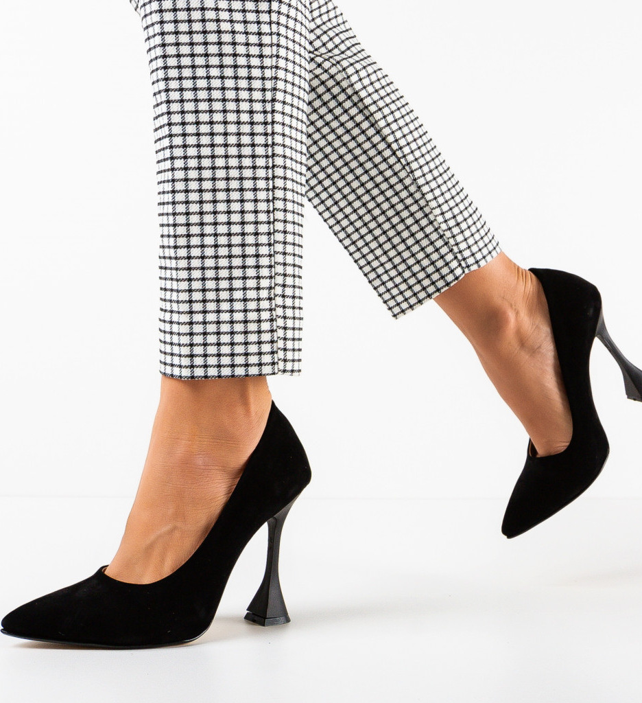 Pantofi Dama Lavek Negri cu Toc Eleganți - imagine 4