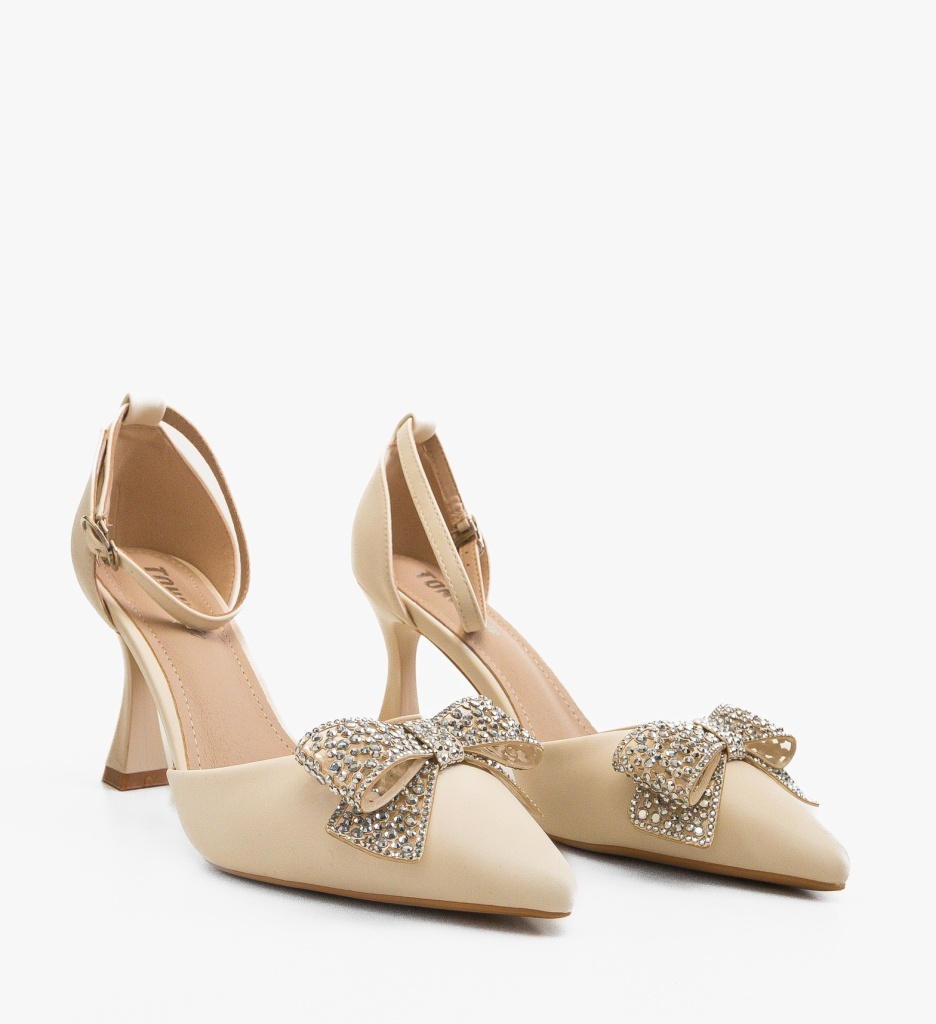 Pantofi cu toc Hare Bej Eleganți - imagine 5
