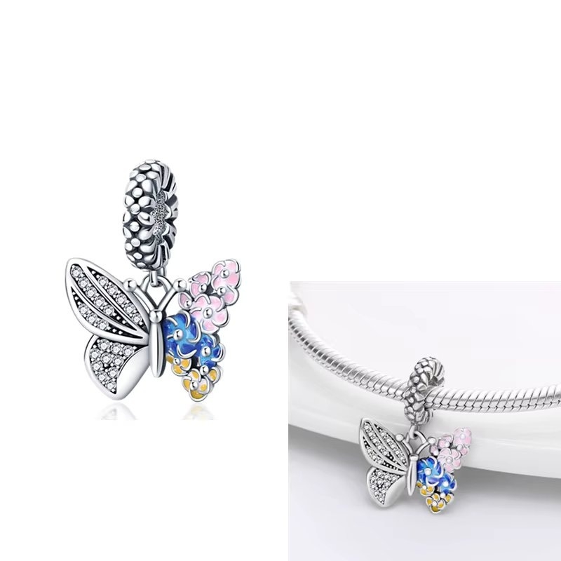 Charm Argint 925 Fluture Placat Rodiu Amanda - imagine 2