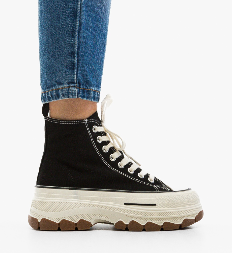 Sneakers Dama Pusty Negre - Stil Urban, Confort Maxim - imagine 2