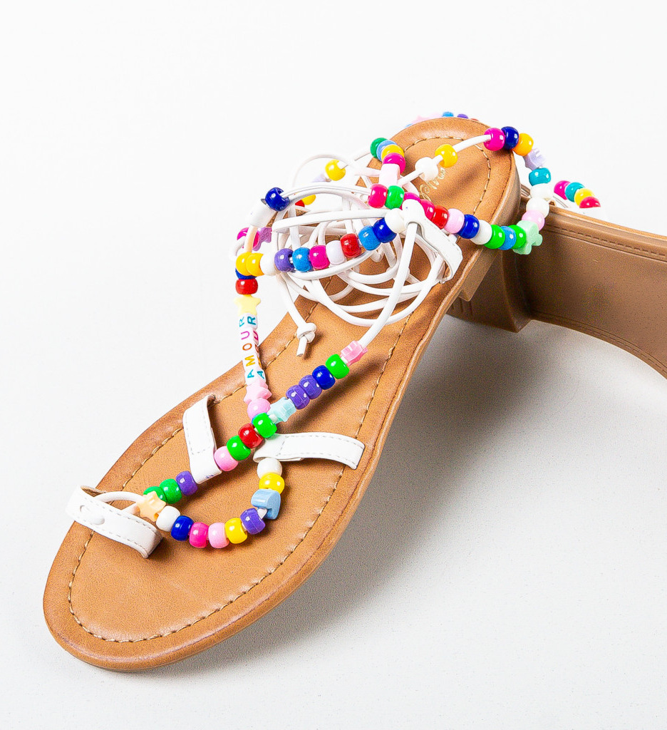 Sandale Dama Albe Elegante și Confortabile - imagine 6