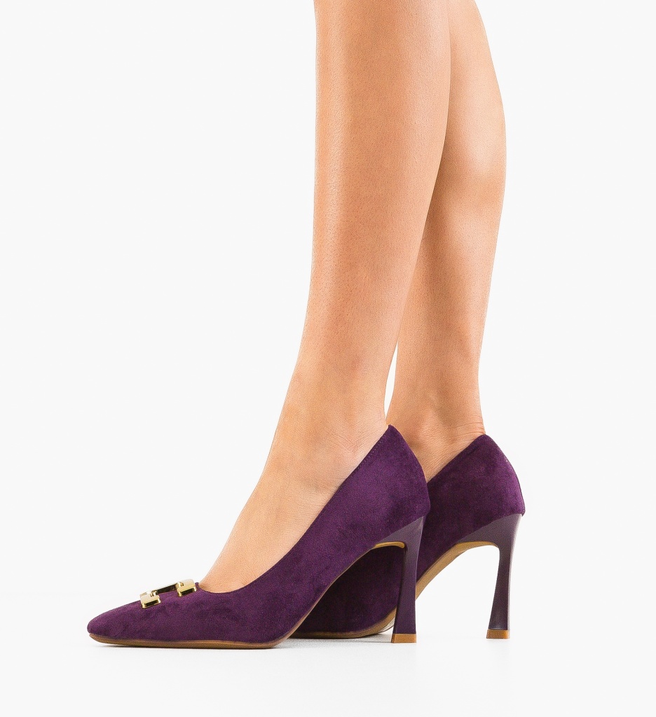 Pantofi cu Toc Mov Debora | Stil Eleganț - imagine 2