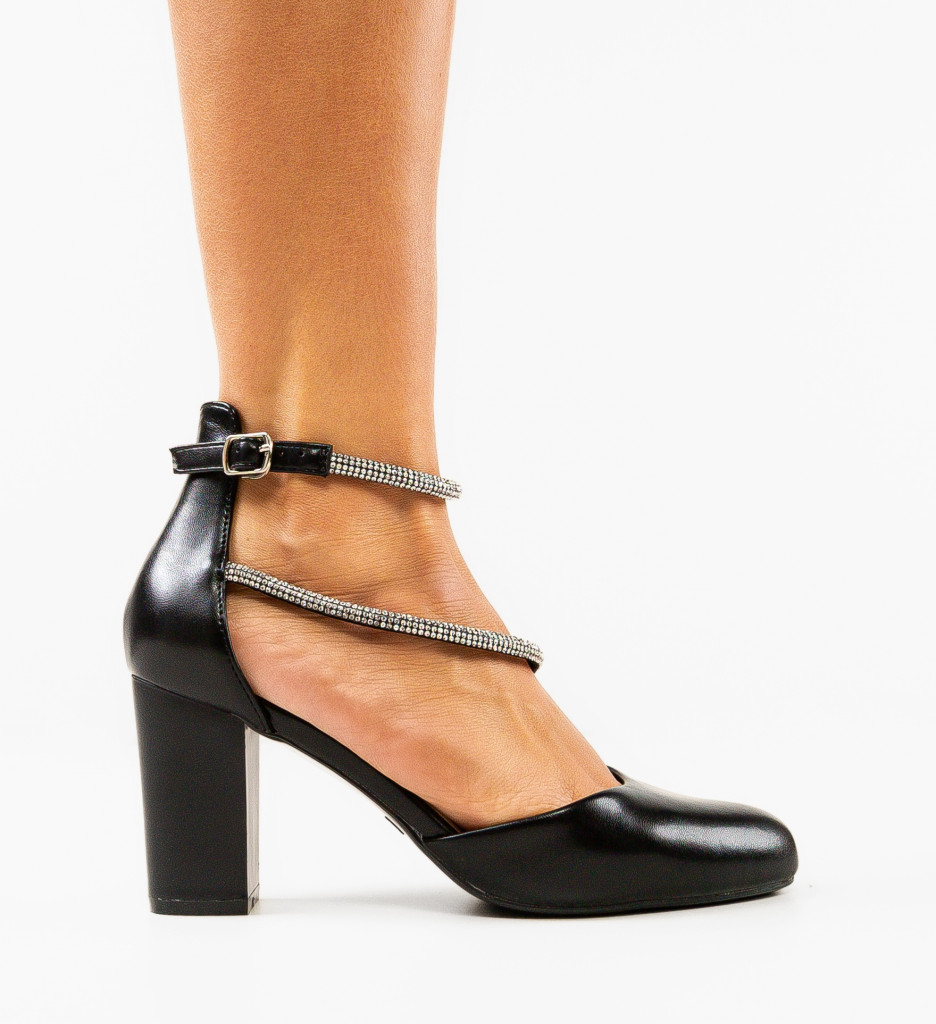 Pantofi cu Toc Lyzya Negri | Eleganță Urbană - imagine 2