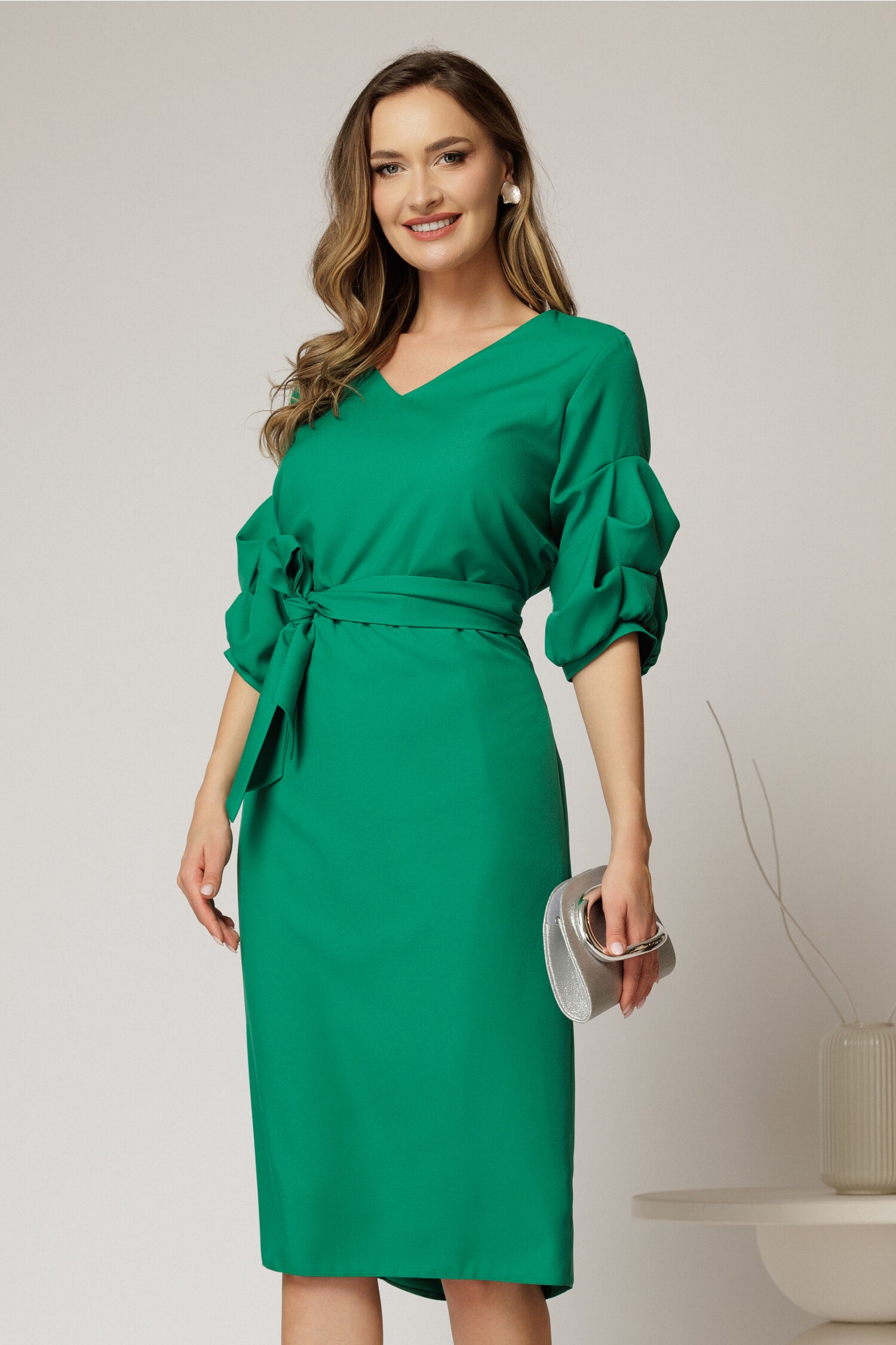 Rochie DY Fashion Verde Midi Viscoză | Croi Lejer