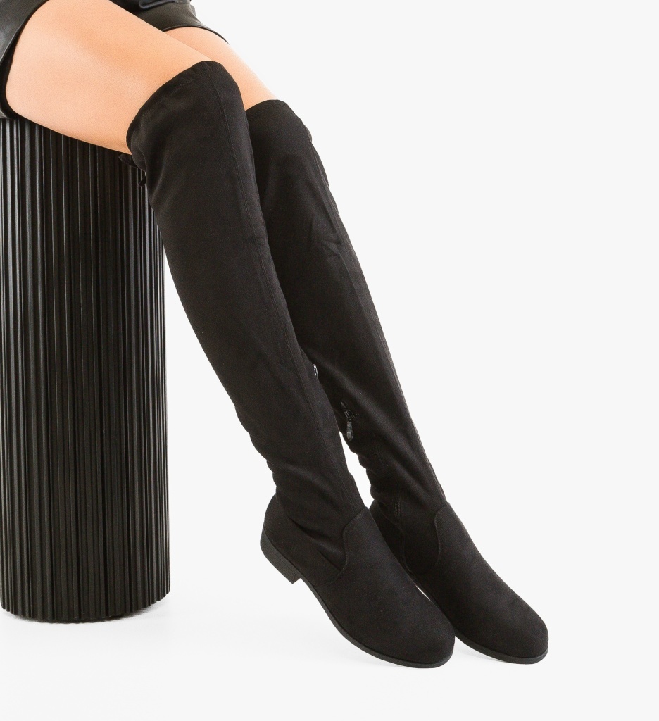 Cizme Dama Rites Negre Depurtat | Stil Urban - imagine 5