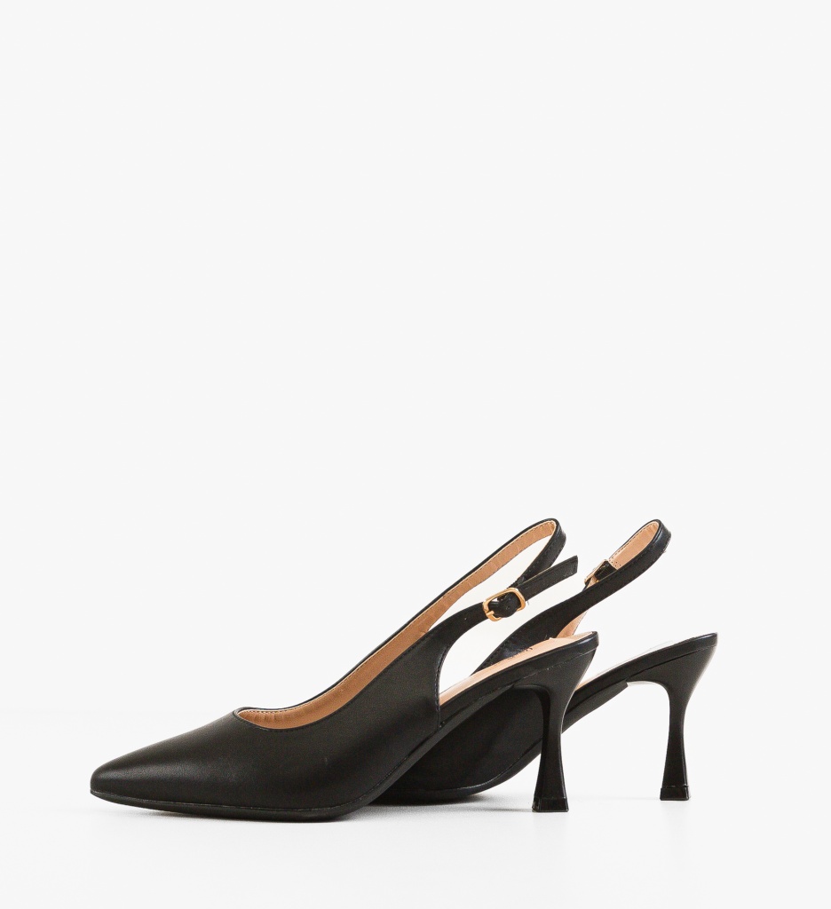 Pantofi Sanders Negri Eleganți cu Toc - imagine 6
