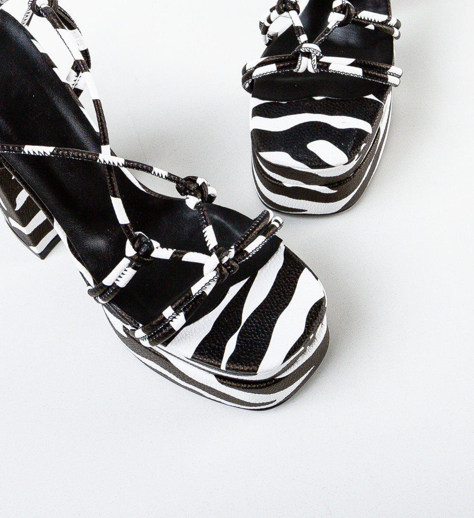 Sandale Dama Zebras cu Toc Elegant - imagine 5