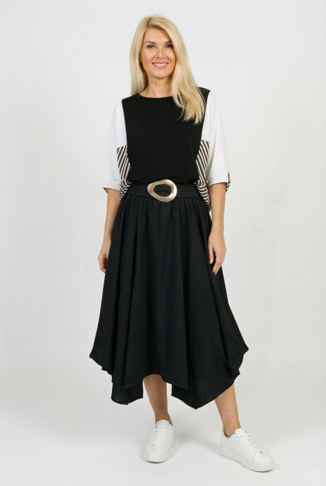 Fusta Midi Vascoza Neagra | Shopika Romania