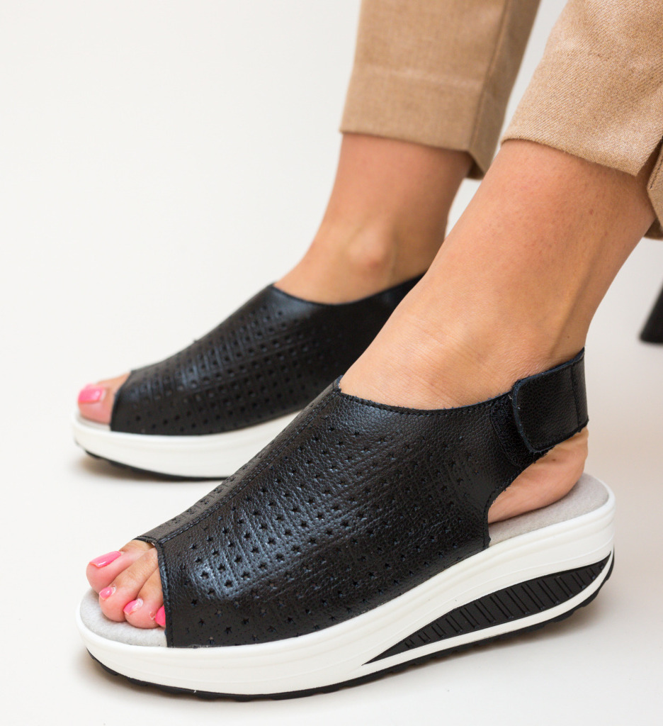 Platforme Liberty Negre - Sandale Elegante
