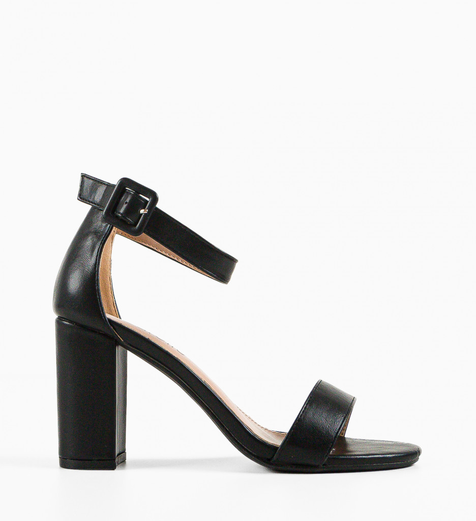 Sandale cu toc Fields Negre | Eleganță și Stil
